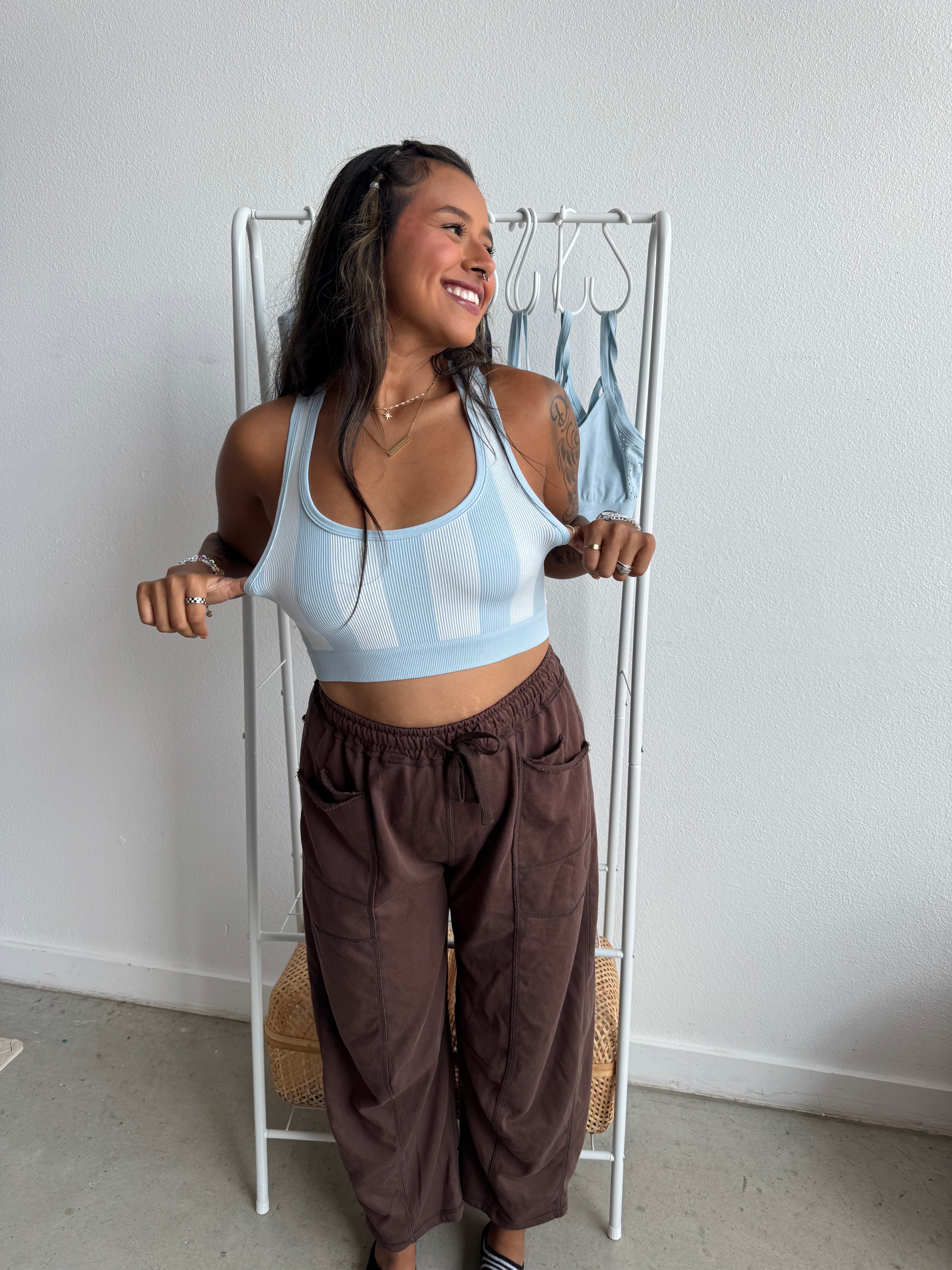 Maternity + Nursing Sports Bra - Surfside Stripe