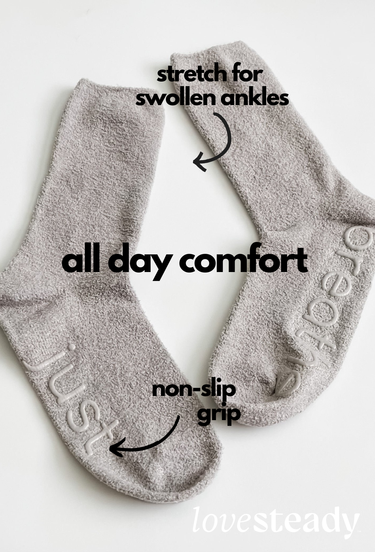Non-Slip Cozy Socks - Calming Gray