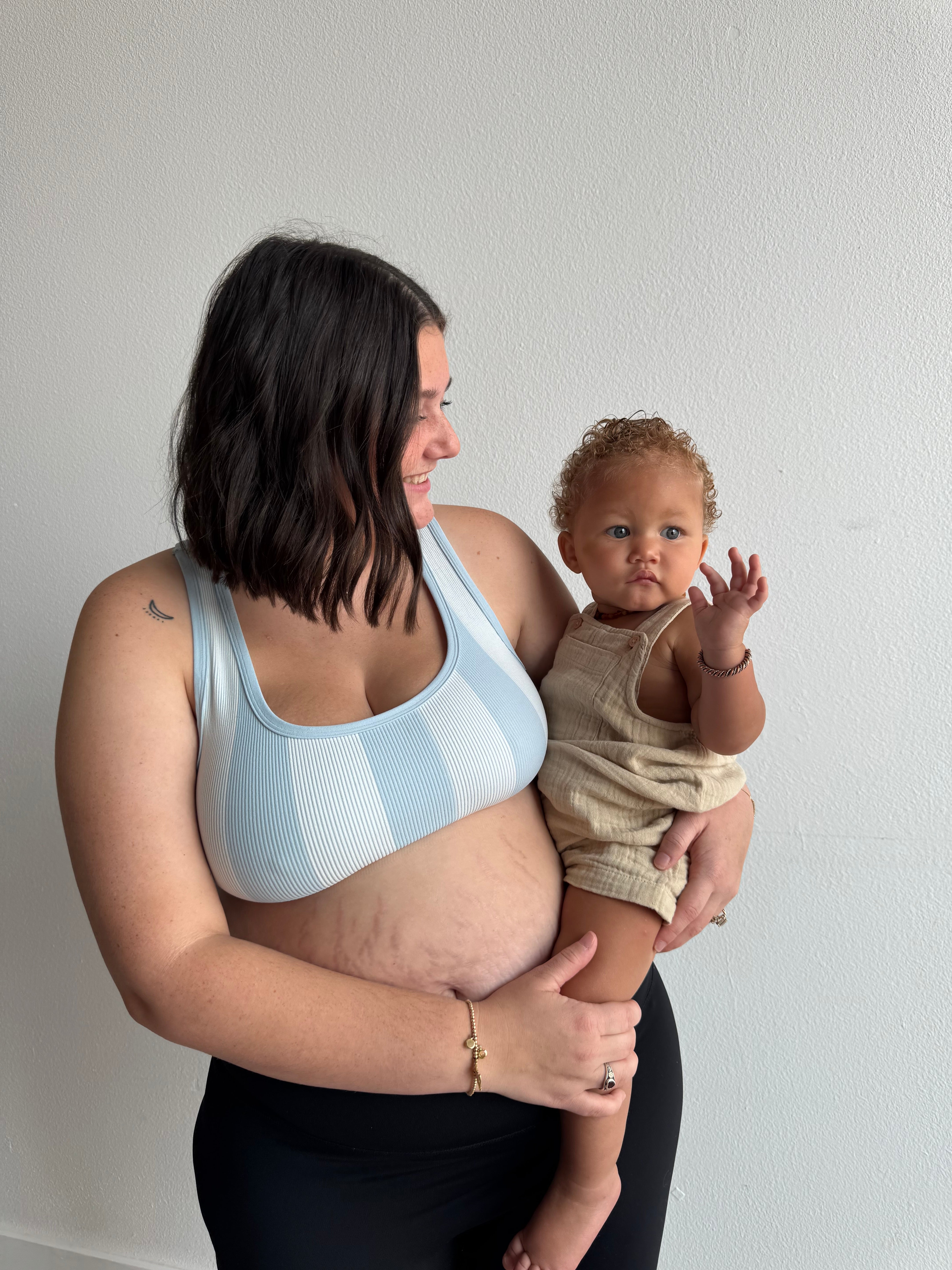 Maternity + Nursing Sports Bra - Surfside Stripe