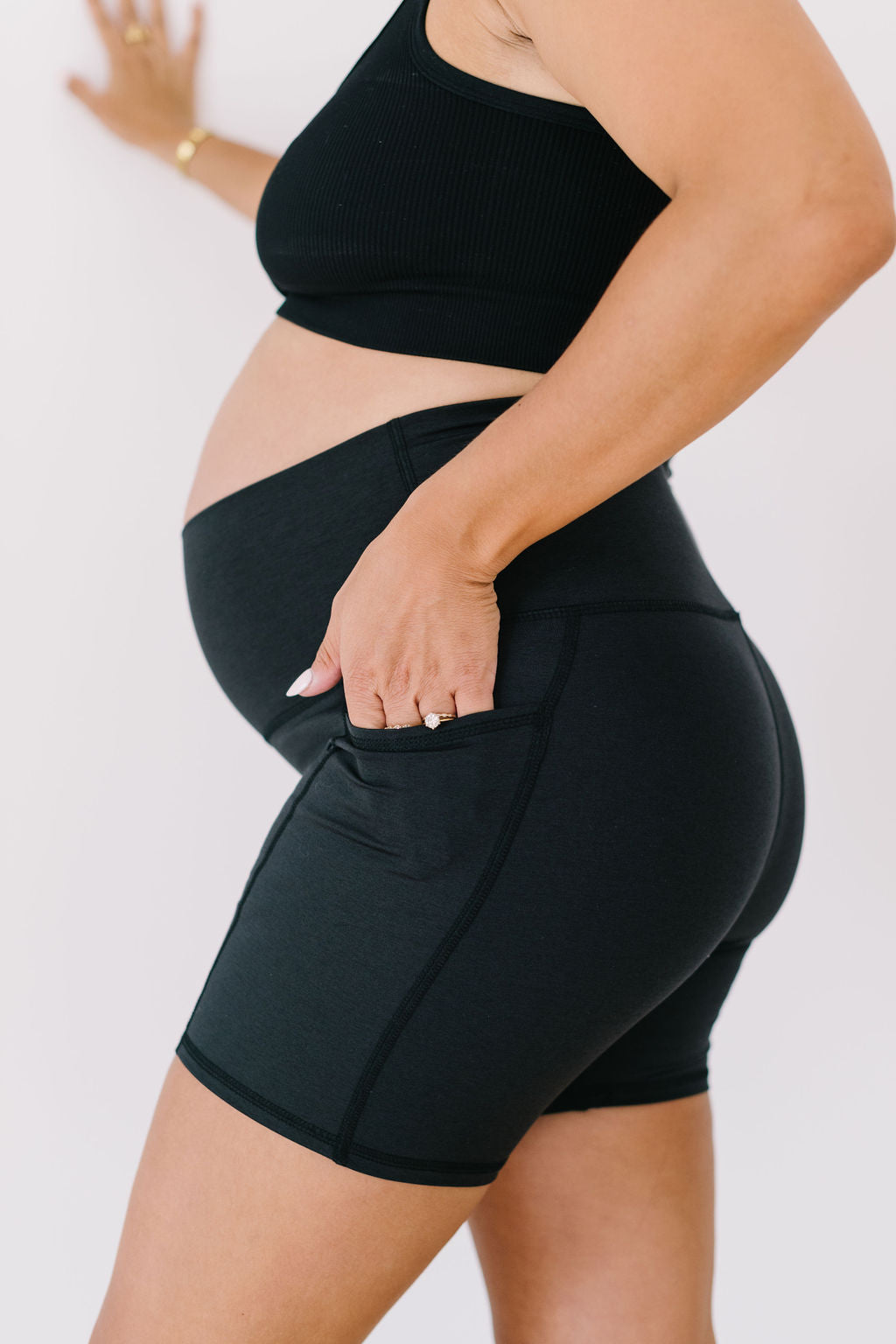 LAST CHANCE Maternity & Postpartum: Forever High Rise Pocket Shorts *FINAL SALE*