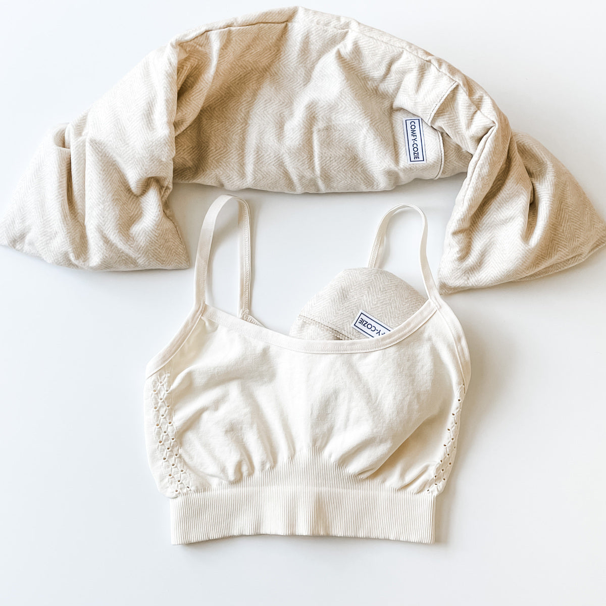 Warm Therapy Wrap - creme herringbone