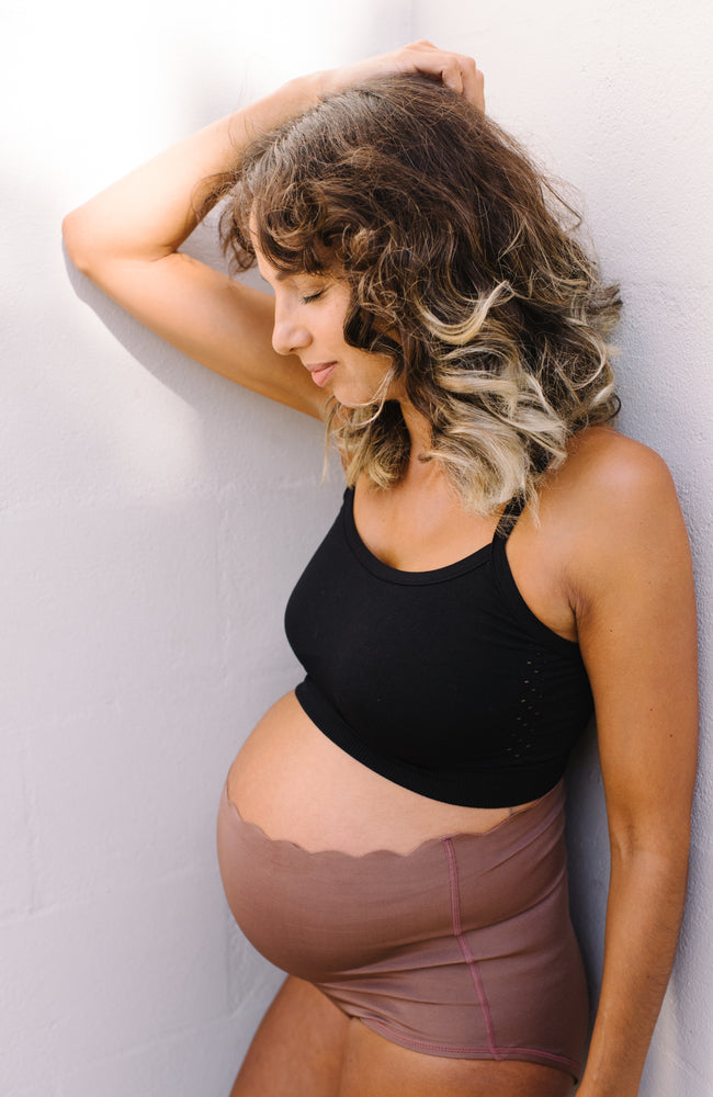Maternity & Postpartum Support Bloomers - Scallop Edge Coco