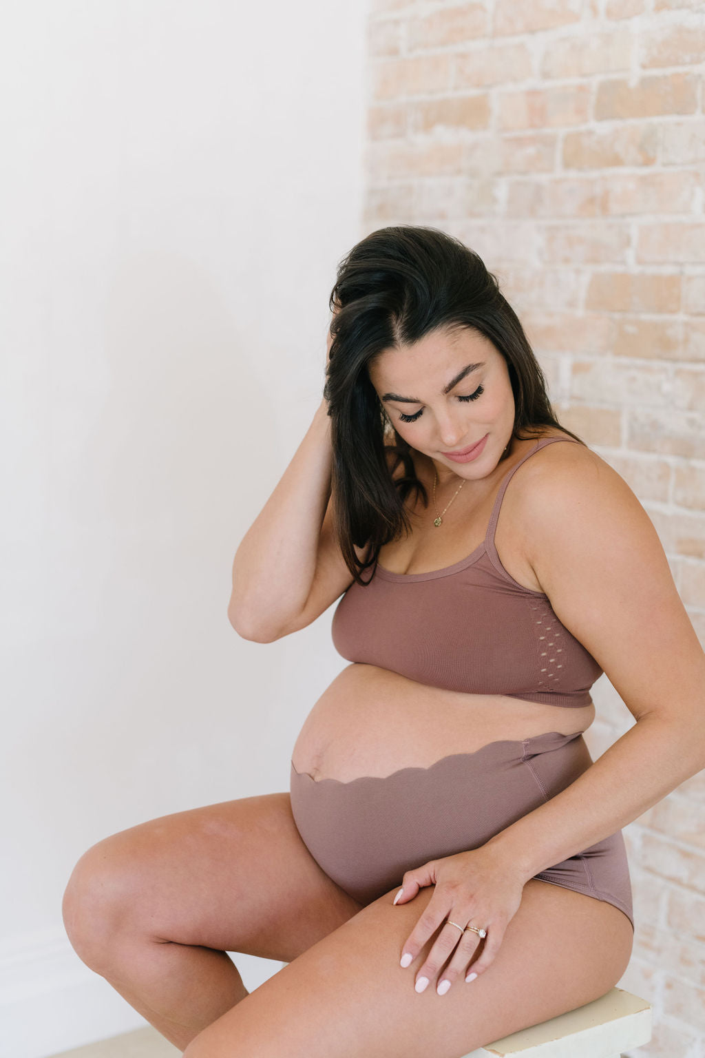 Maternity & Postpartum Support Bloomers - Scallop Edge Coco