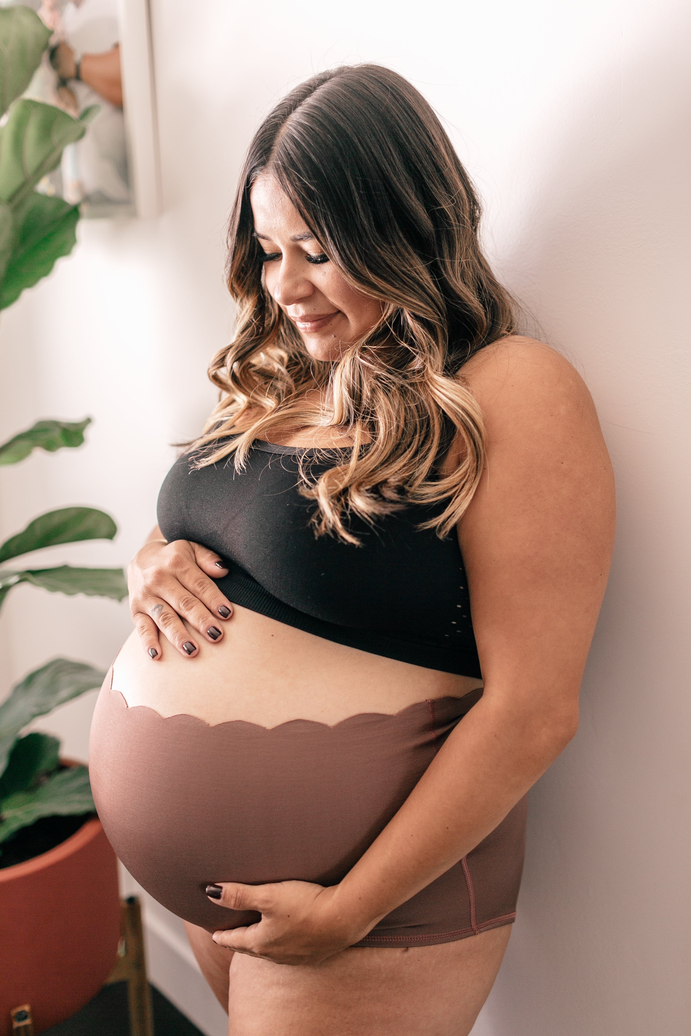 Maternity & Postpartum Support Bloomers - Scallop Edge Coco