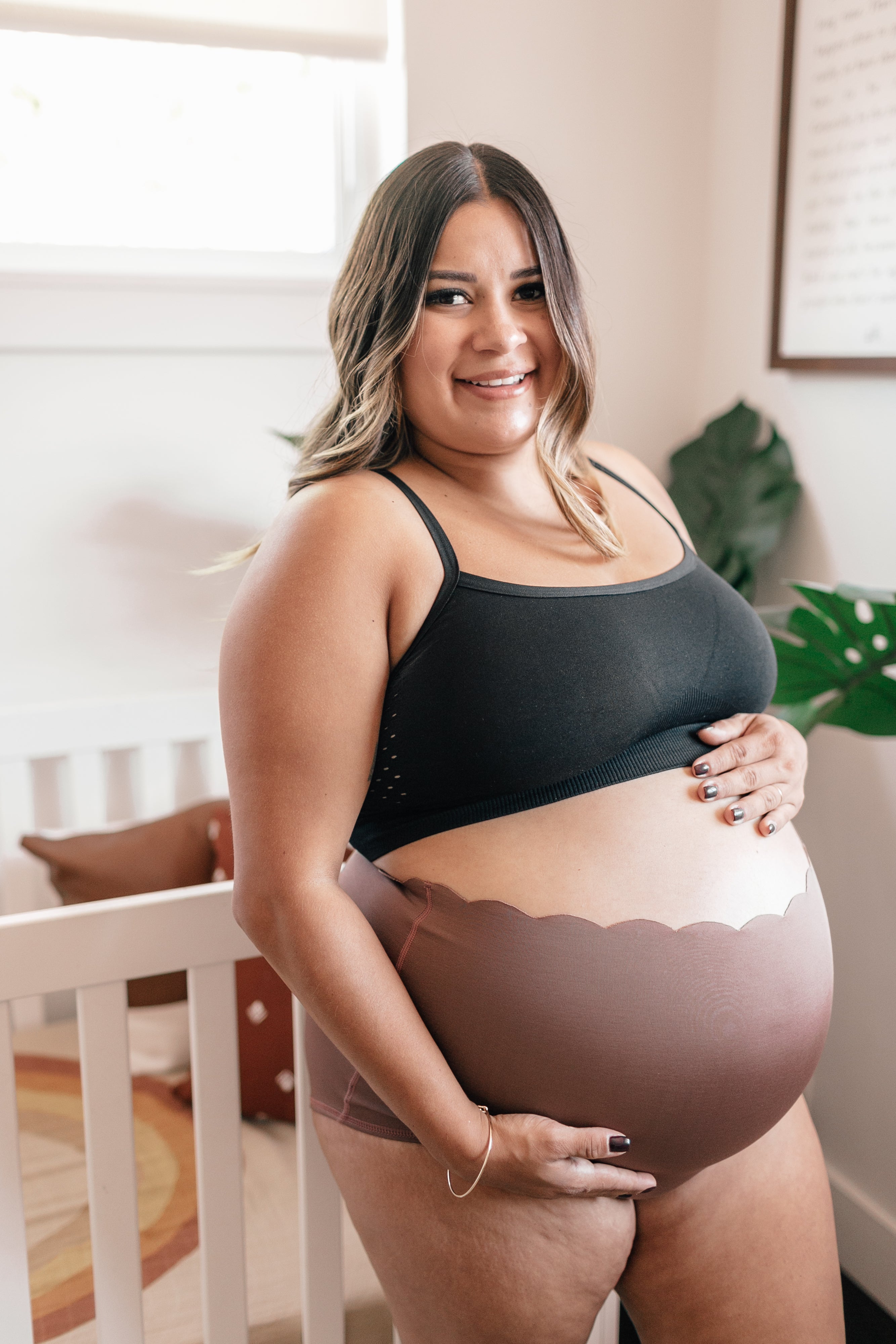 Maternity & Postpartum Support Bloomers - Scallop Edge Coco