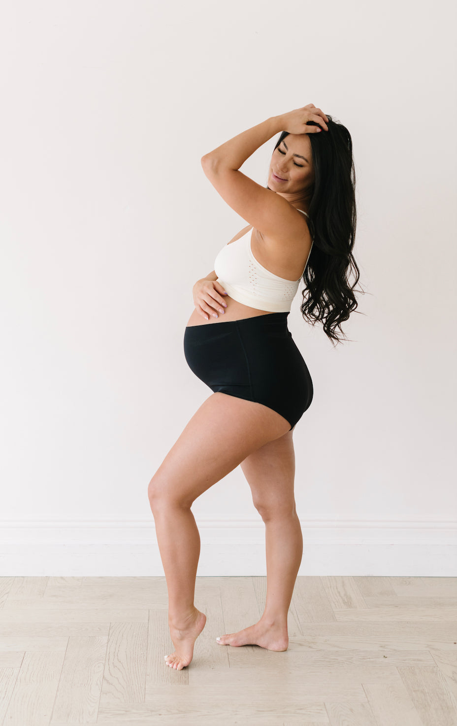 Maternity & Postpartum Support Bloomers - Straight Cut Black