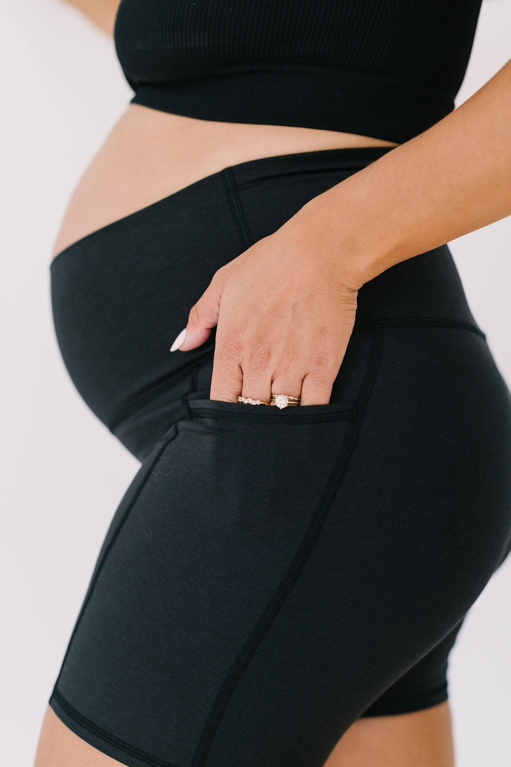 LAST CHANCE Maternity & Postpartum: Forever High Rise Pocket Shorts *FINAL SALE*