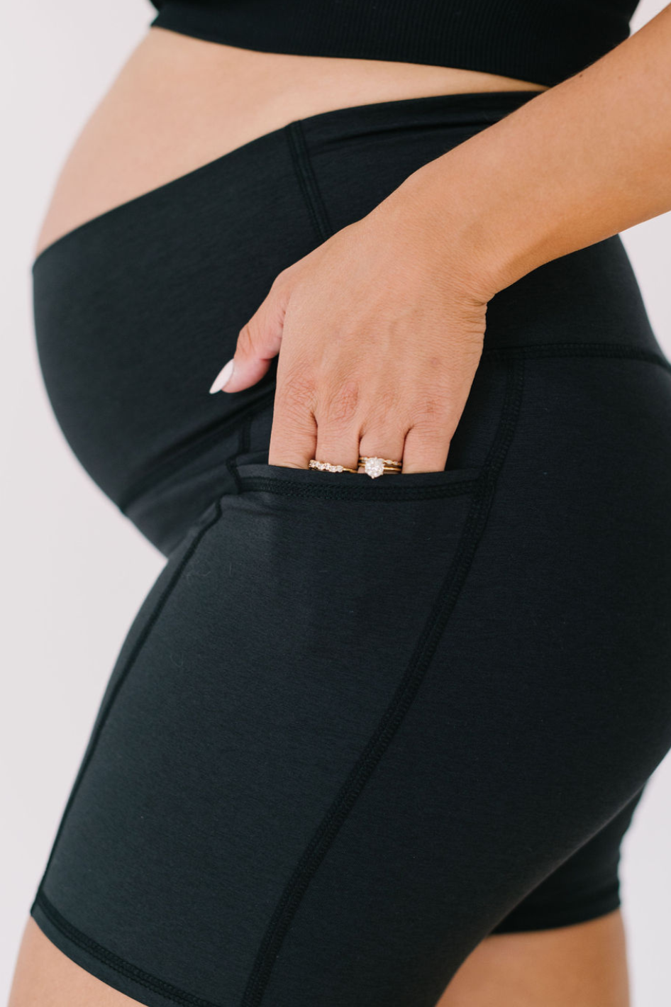 LAST CHANCE Maternity & Postpartum: Forever High Rise Pocket Shorts *FINAL SALE*