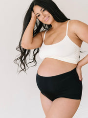 Maternity & Postpartum Support Bloomers -  Straight Cut Black